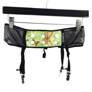 Ilanio Butterfly Garter Belt Womens S/M Black Y2K Burningman Boudoir Avant-Garde